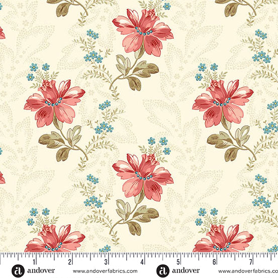 Fabric Andover Seashells Bayou Lighthouse by the Quarter Yard A-1473-L