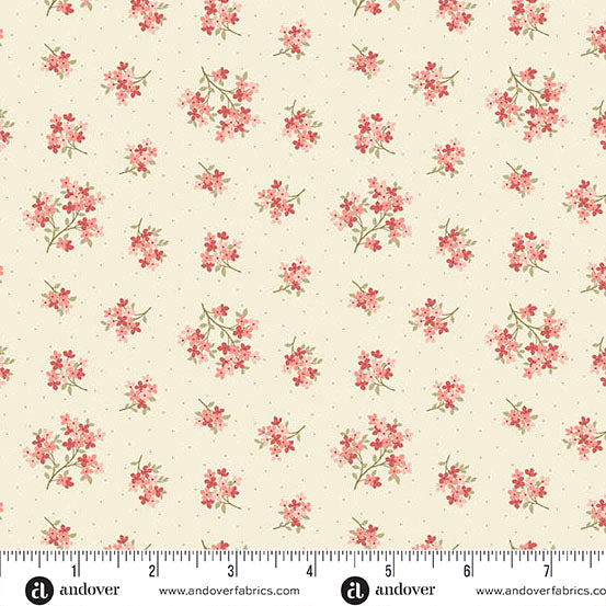 Fabric Andover Seashells Sand Verbena Lighthouse by the Quarter Yard A-1479-L