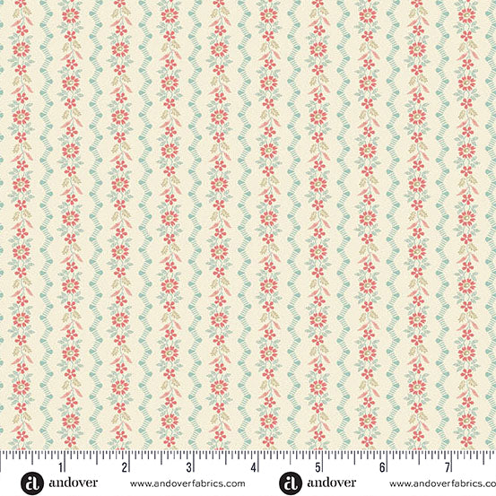 Fabric Andover Seashells Shoreline Lighthouse by the Quarter Yard A-1480-L