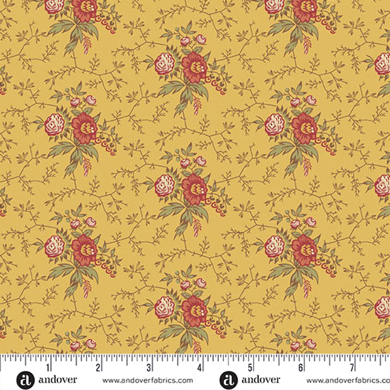 Fabric Andover Spanish Moss Bramble Farmer's Daughter by Laundry Basket Quilts by the Quarter Yard A-10090-Y
