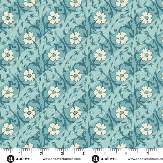 Fabric Andover Splash Salt Marsh Mallow Lighthouse by the Quarter Yard A-1483-B