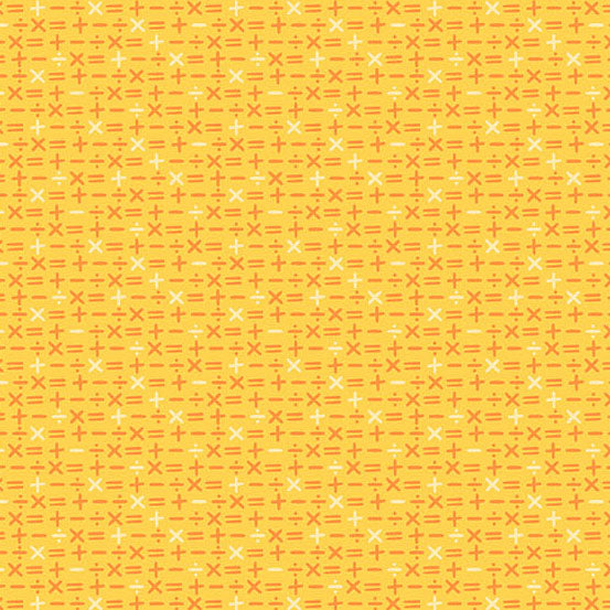 Pattern of plus signs and crosses on a yellow background