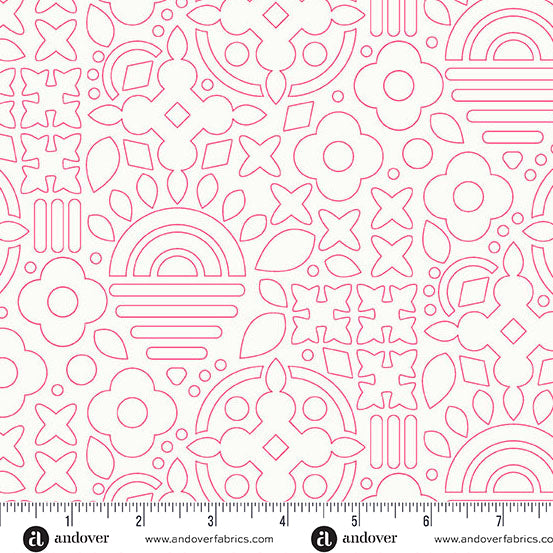 Fabric Andover Taffy Stencil Sun Print Whisper by the Quarter Yard A-1556-E