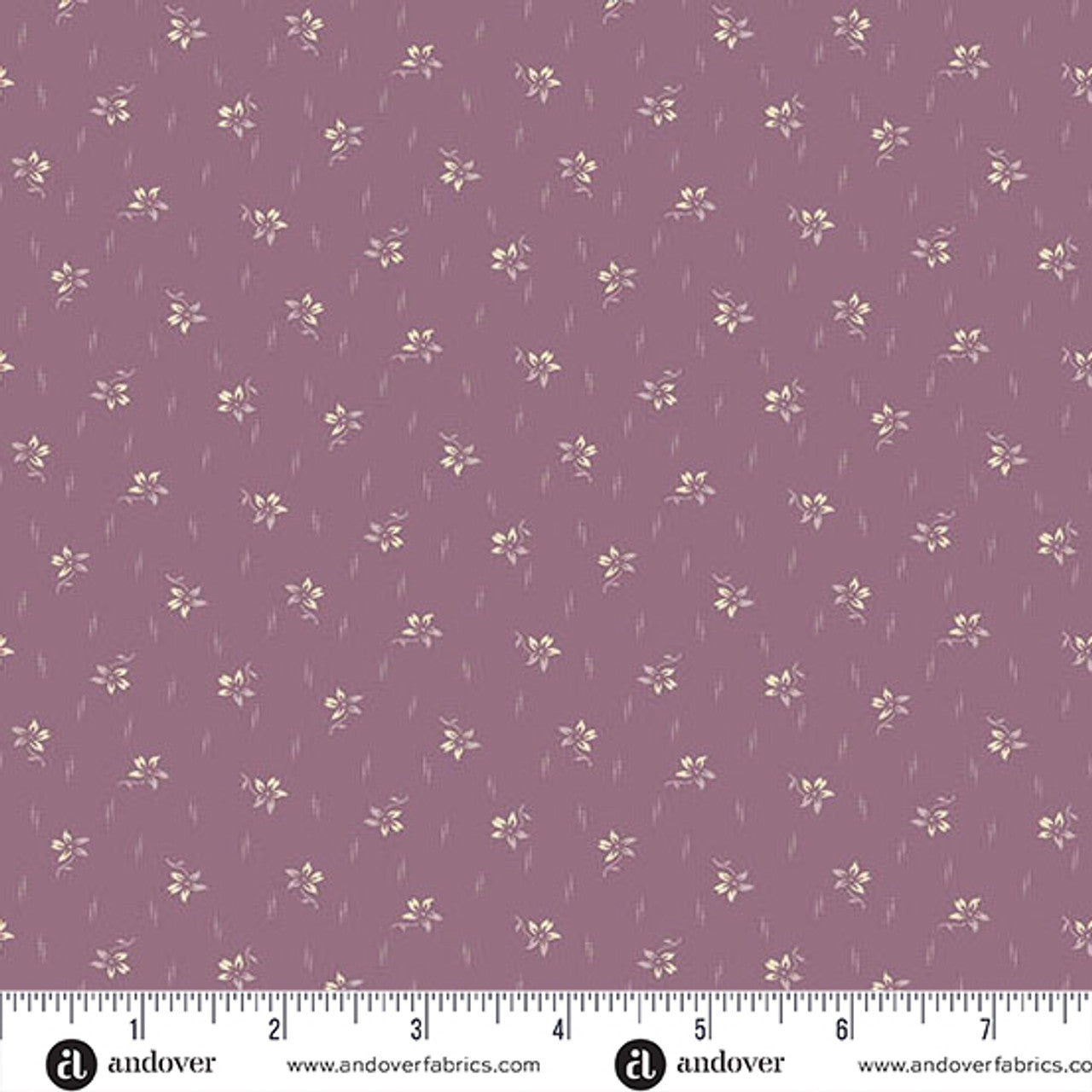 Fabric Andover Violet Meadow Wildflower Cottage by the Quarter Yard 1594-P