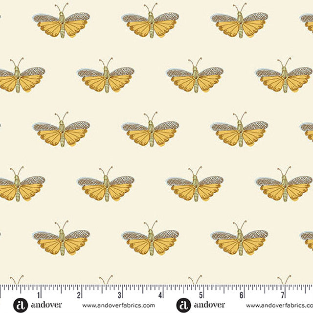 Fabric Andover White Chrysalis Flourish by the Quarter Yard 1626-L