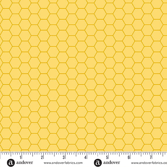 Fabric Andover Yellow Honeycomb Sunny Honey by the Quarter Yard A-1579-Y
