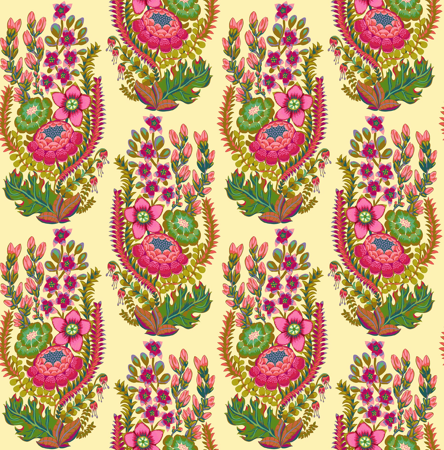 Fabric Anna Maria Textiles Cream Outstretched Backings No. 4 108" Wide Back by the Quarter Yard BAMT164-23