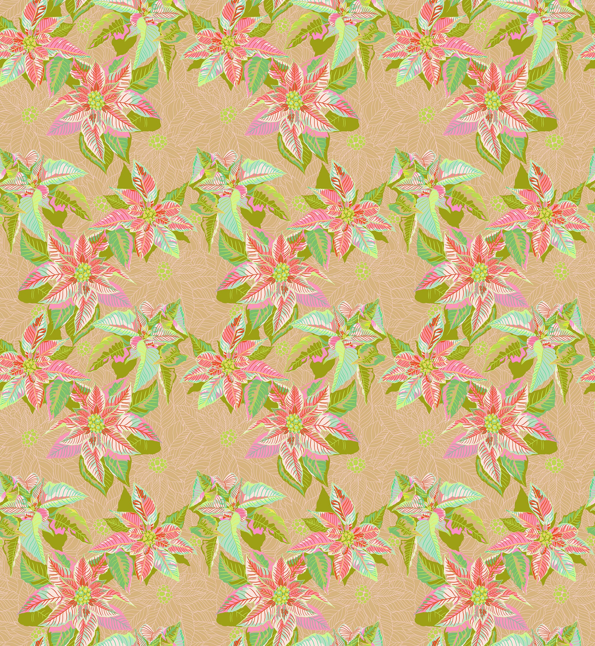 Fabric Anna Maria Textiles Fresh Poinsettia Cozy Christmas by the Quarter Yard AMT166-56V