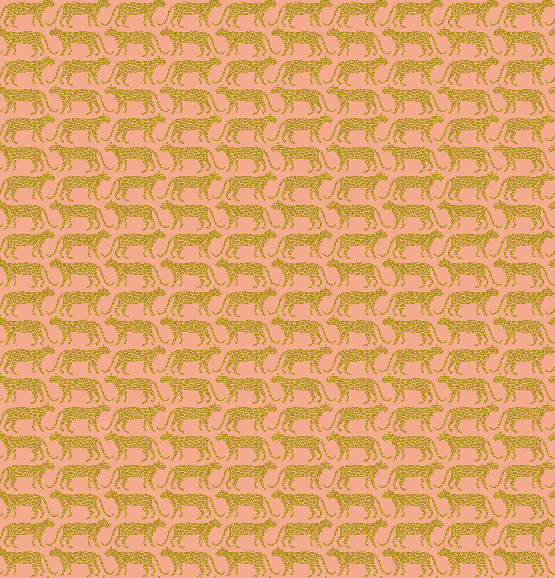 Pattern of green leopards on a pink background