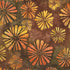 Pattern of orange and yellow flowers on a brown background