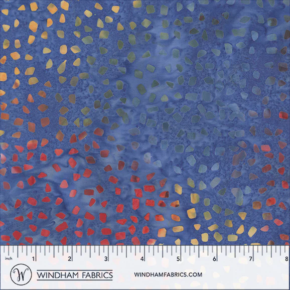 Fabric Anthology Batiks Blue Geos Glee by the Quarter Yard 20010Q-X