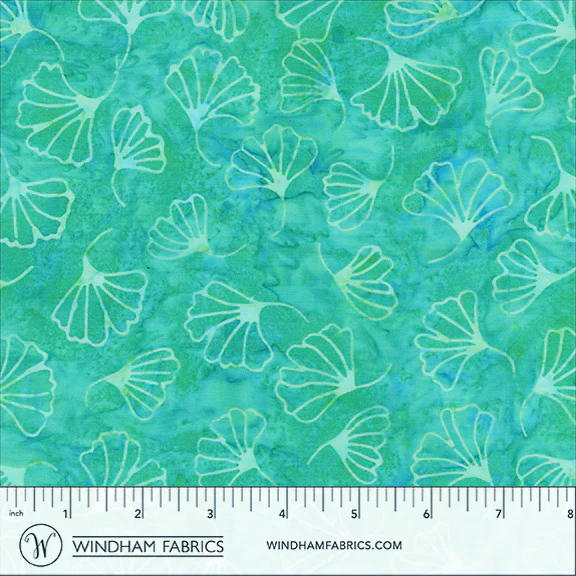 Fabric Anthology Batiks Caribbean Ginkgo Sway by the Quarter Yard 2780Q-X