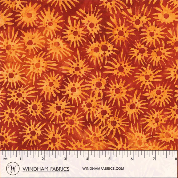 Fabric Anthology Batiks Flame Sea Urchins Blaze by the Quarter Yard 2977Q-X
