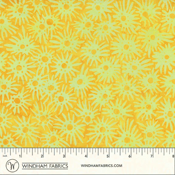 Fabric Anthology Batiks Goldenrod Sea Urchins Blaze by the Quarter Yard 2972Q-X
