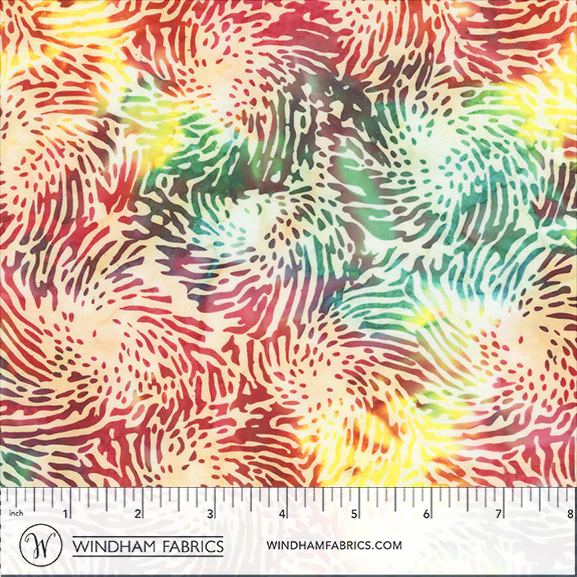 Fabric Anthology Batiks Multi Spiral Glee by the Quarter Yard 20016Q-X