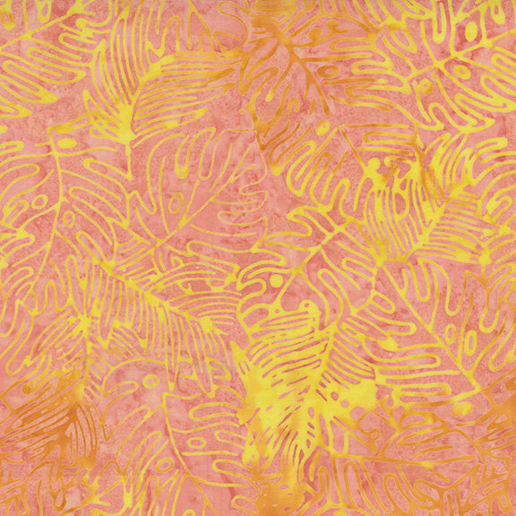 Pink and yellow patterned fabric texture