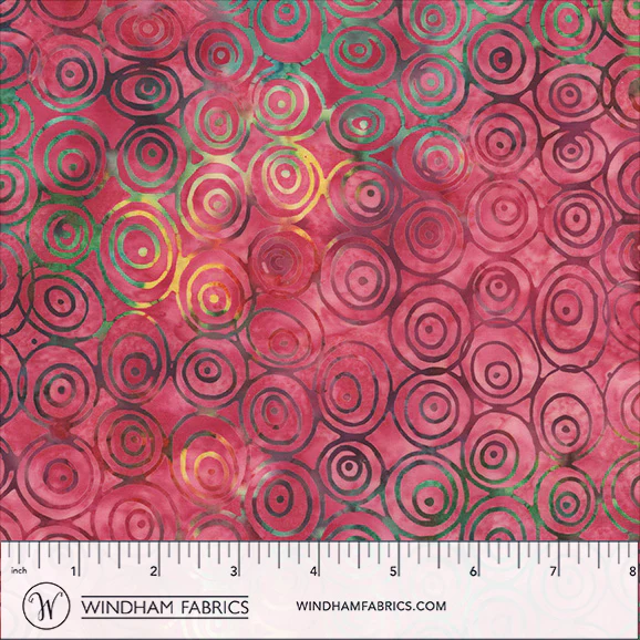 Fabric Anthology Batiks Pink Targets Glee by the Quarter Yard 20013Q-X