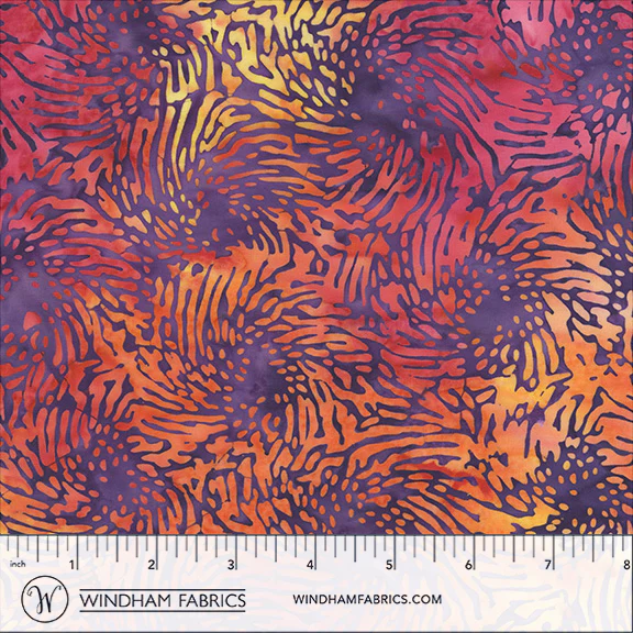 Fabric Anthology Batiks Plum Spiral Glee by the Quarter Yard 20011Q-X