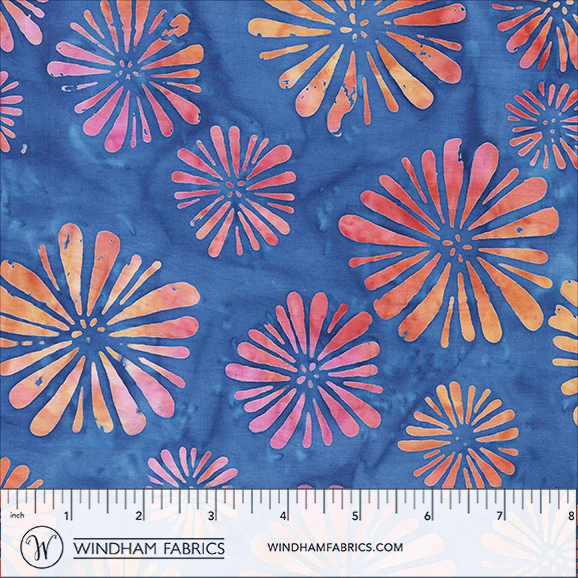 Fabric Anthology Batiks Vivid Blooms Blaze by the Quarter Yard 2963Q-X