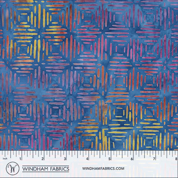 Fabric Anthology Batiks Vivid Line Squares Blaze by the Quarter Yard 2964Q-X