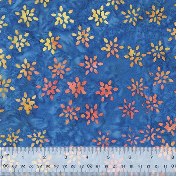 Fabric Anthology Blue Sparking Flowers JDJ Sunset Sky Batiks by the Quarter Yard 3527Q-X