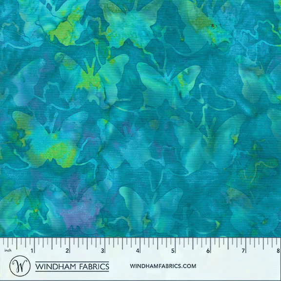 Fabric Anthology Cyan Butterflies JDJ Mediterranean Sea Batiks by the Quarter Yard 3758Q-X