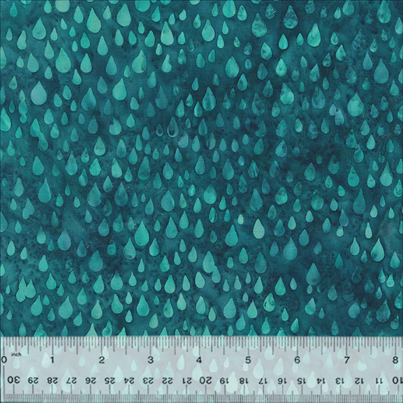 Fabric Anthology Dark Teal Raindrops JDJ Lagoon Batiks by the Quarter Yard 3627Q-X
