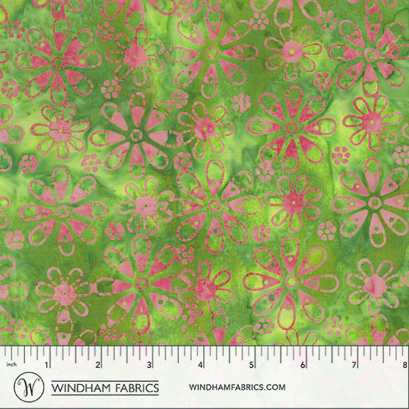 Fabric Anthology Garden Floral JDJ French Rose Batiks by the Quarter Yard 3777Q-X