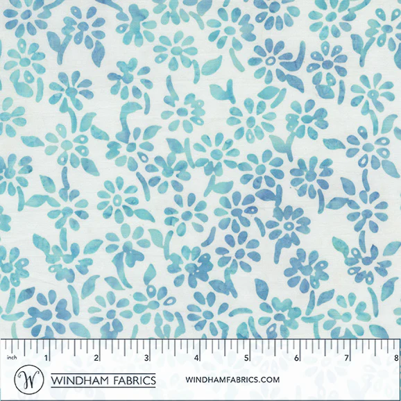 Fabric Anthology Light Sea Daisies JDJ Mediterranean Sea Batiks by the Quarter Yard 3764Q-X