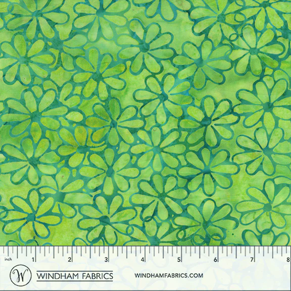 Fabric Anthology Mint Meadow JDJ French Rose Batiks by the Quarter Yard 3779Q-X