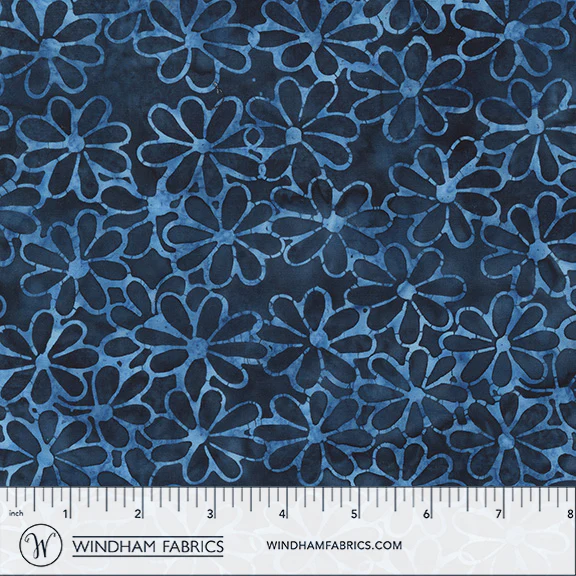 Fabric Anthology Navy Meadow JDJ Mediterranean Sea Batiks by the Quarter Yard 3753Q-X