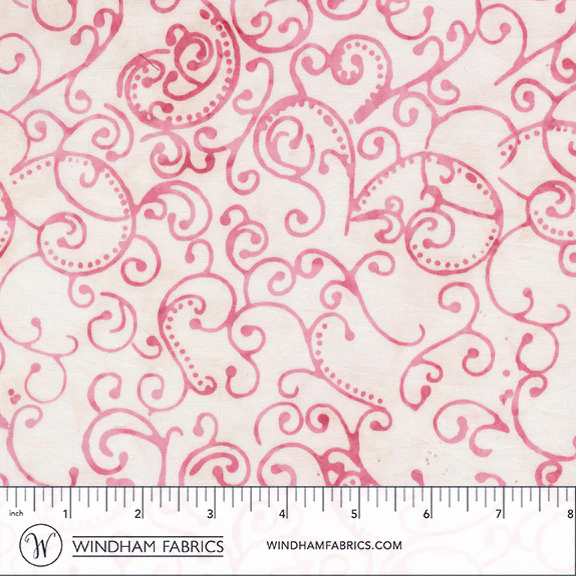 Fabric Anthology Pink Spirals JDJ French Rose Batiks by the Quarter Yard 3773Q-X
