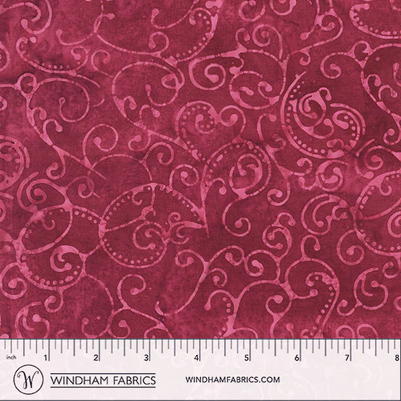 Fabric Anthology Ruby Spirals JDJ French Rose Batiks by the Quarter Yard 3767Q-X