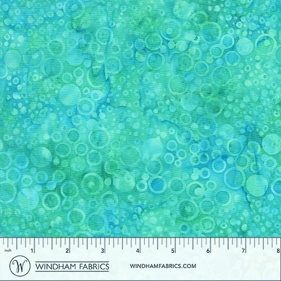 Fabric Anthology Teal Circles JDJ Mediterranean Sea Batiks by the Quarter Yard 3760Q-X