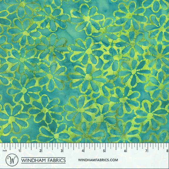 Fabric Anthology Turquoise Meadow JDJ French Rose Batiks by the Quarter Yard 3780Q-X