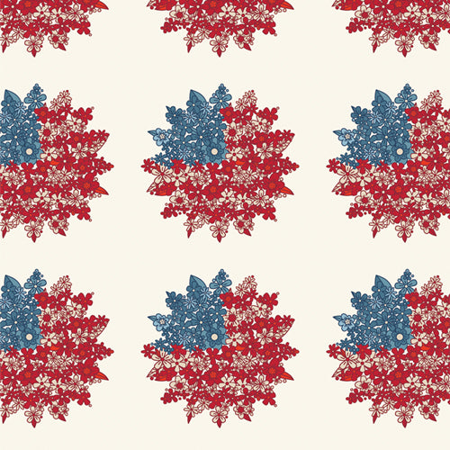 Fabric Art Gallery Bright Bold & Free Bloomin' Americana by the Quarter Yard BAM-47113