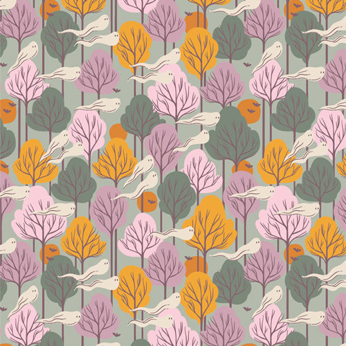 Fabric Art Gallery Phantom Forest Fog Ghostly & Haunted by the Quarter Yard GHH13134