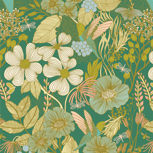 Fabric Art Gallery Sunrise in Rayon Stillwater by the Quarter Yard R-36600a