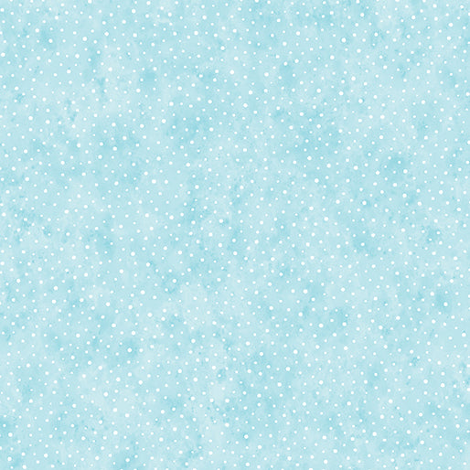 Pattern of small white polka dots on a light blue background