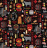 Fabric Benartex Black Backyard BBQ Hot Stuff by the Quarter Yard 15091-12