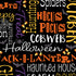 Fabric Benartex Black Ghostly Words Ghostly Soiree by the Quarter Yard 15099-12