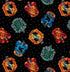 Fabric Benartex Black House Crests Harry Potter 108" Wide Back by the Quarter Yard 15219W-12