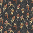 A repeating pattern of illustrated football players in orange, gold, green, and red uniforms on a dark charcoal background with white play-call markings and text such as OFFENSE, DEFENSE, and BLITZ.