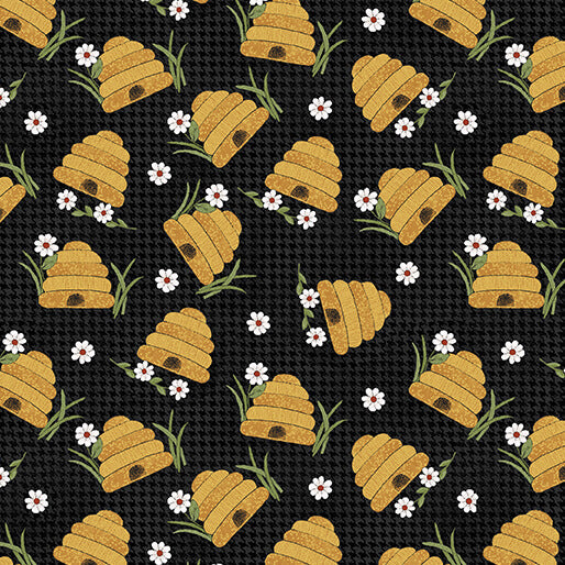 Fabric Benartex Black Prairie Hive Prairie Chicks by the Quarter Yard 16755-12