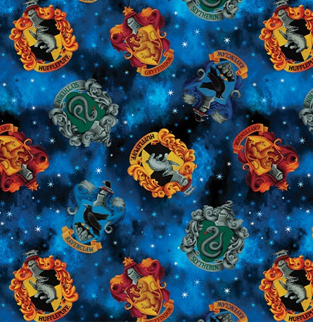 Fabric Benartex Blue House Crests Harry Potter by the Quarter Yard 15223-55