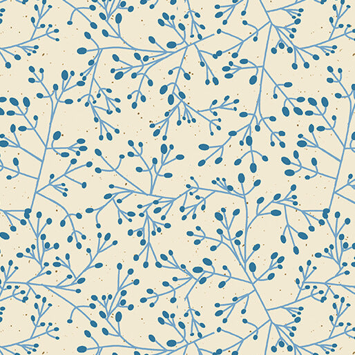 Fabric Benartex Blue Tallium Tangle Wishflower by the Quarter Yard 16695-53
