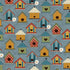 Fabric Benartex Blue Tweet House Prairie Chicks by the Quarter Yard 16756-54