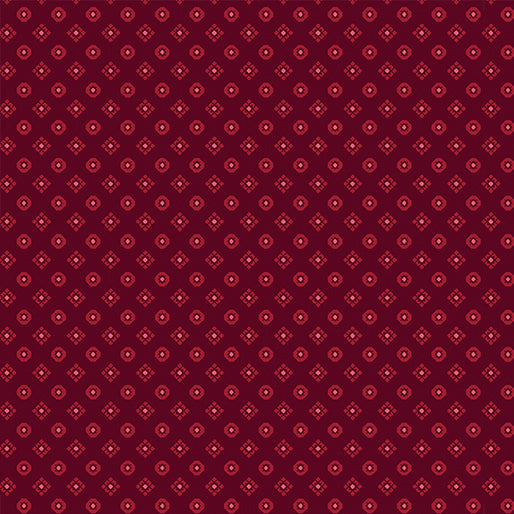 Fabric Benartex Claret Diamond Calico Documentaries by the Quarter Yard 14489-19