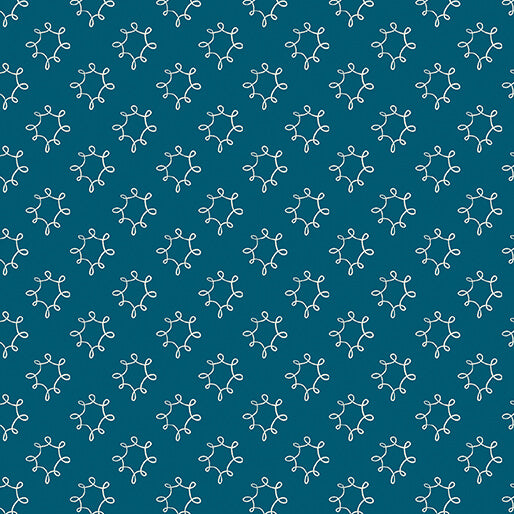Fabric Benartex Dark Blue Dandy Wishflower by the Quarter Yard 16697-57