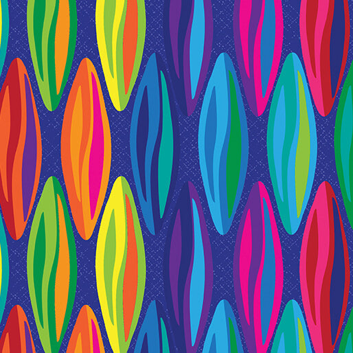 Fabric Benartex Dark Blue/Multi Metamorphosis Kaleidoscope 108" Wide Back by the Quarter Yard 16833W-56